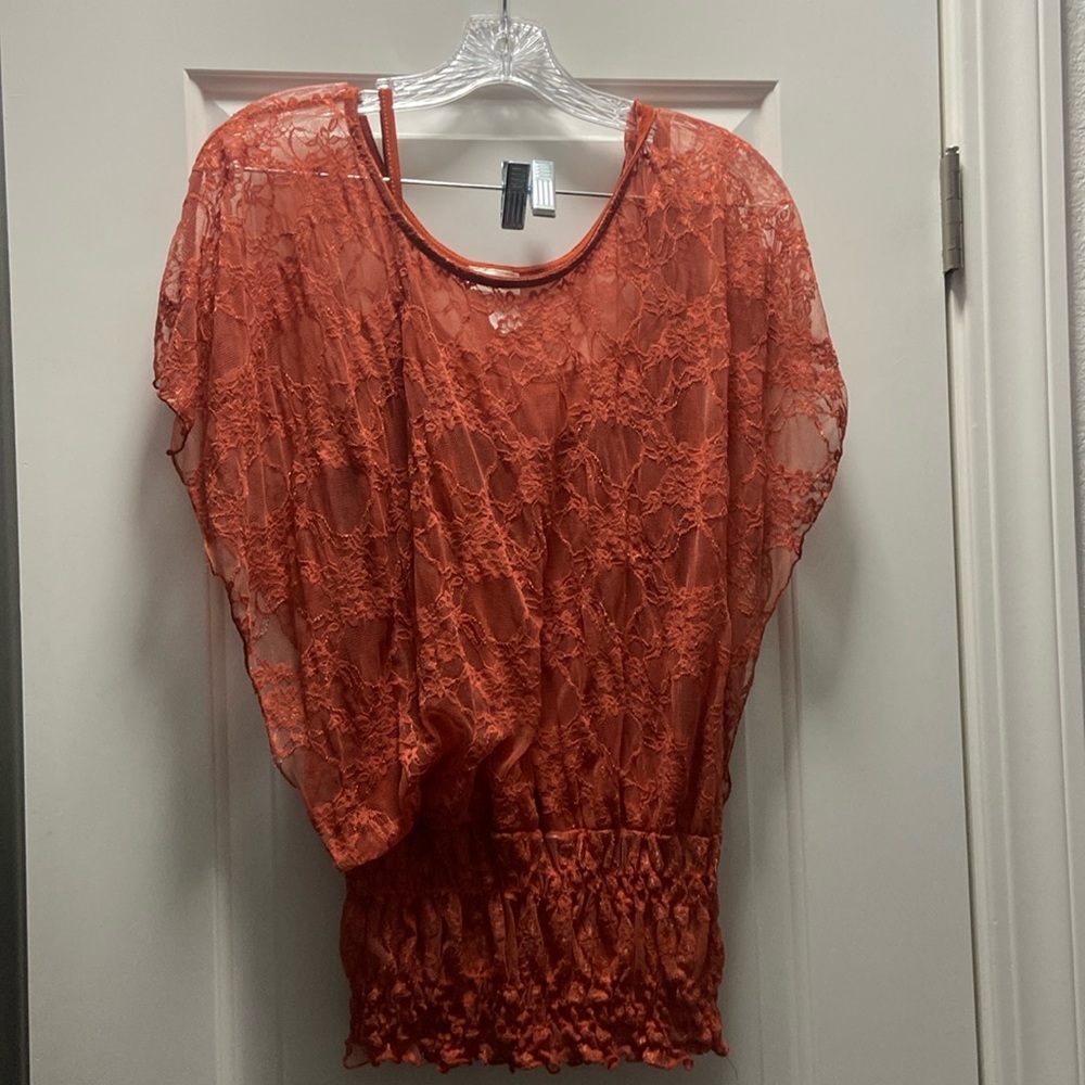 NEWMODE BLOUSE, burnt orange, medium